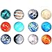 Superhappy 12 Fridge Magnets Kitchen Whiteboard Refrigerator Magnets Office Magnets 3D Funny Glass Magnets for Map, Home Decoration, Arts & Crafts,Locker Accessories (Planetary)