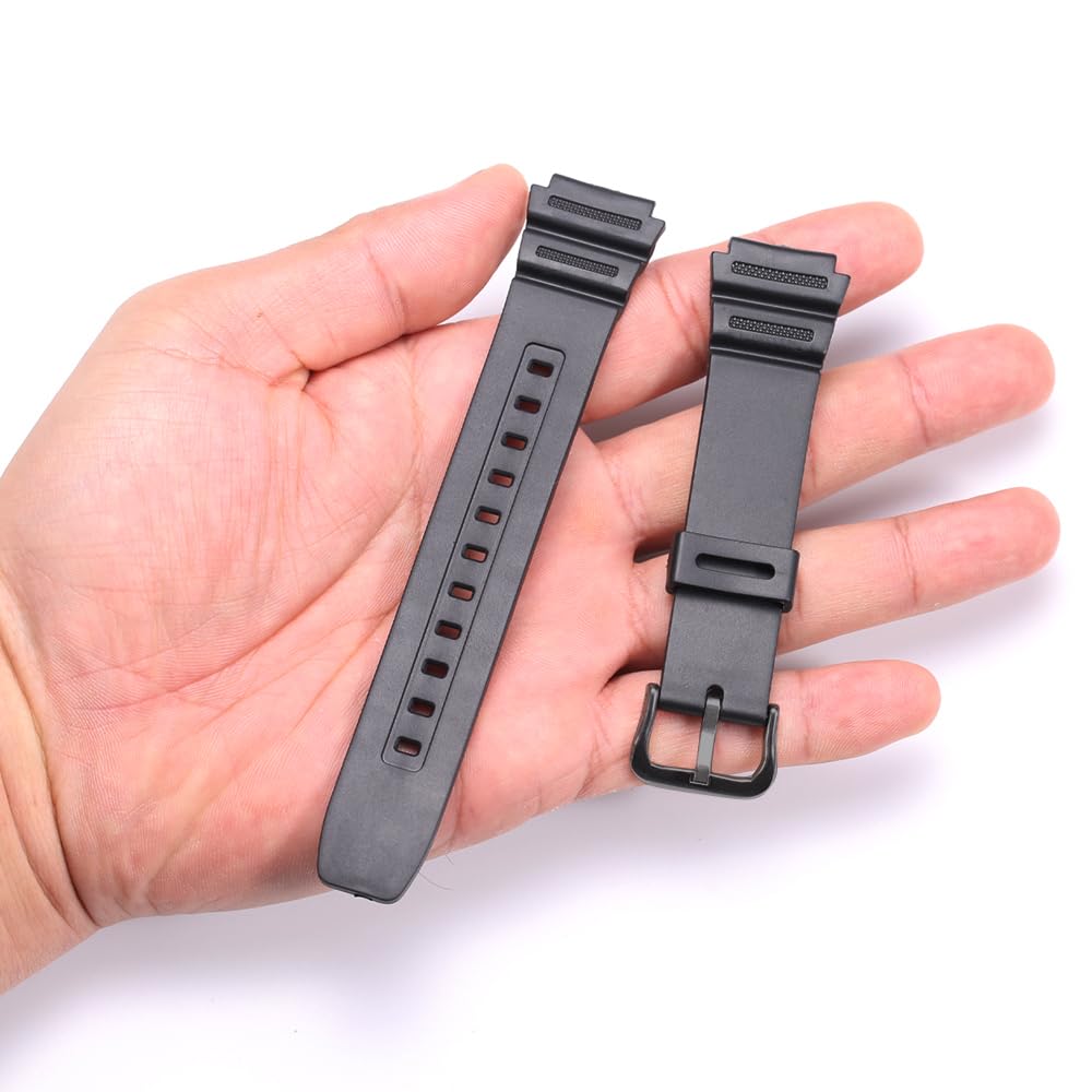MCXGL Waterproof Resin Strap Compatible with Casio AE1200WH AE-1300WH F108WH AE-1000 W-218 Unisex Replacement Watch Band Rubber Bracelet