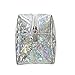 Holographic Cosmetic bag,Easeu Women's Iridescent Glitter Laser Hologram Make Up Bag Rainbow Shiny Prism Organizer Toiletry bag-Silver