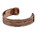 Wide and Narrow Braids - Copper Bracelet With Magnets - From India