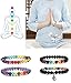 THUNARAZ 4pcs Men Women 7 Chakras Beads Bracelet Lava Rock Bracelets Natural Stone Yoga Bracelet Bangle 8MM Yoga