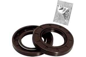 Yethuanru TC 35mm X 60mm X 8mm, 2PCS Brown Double Lip Oil Seal, Nitrile Rubber Cover Double Lip with Spring, Oil Shaft Seal Fit for Bearing Shaft