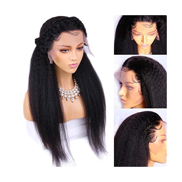 Italian Yaki Brazilian Remy Lacefront Wig 12-14 in Indian remy human hair Italian yaki glueless lace front wig main image 4