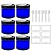 2 oz / 60 ml Cobalt Blue Glass Straight Sided Jar With Black Smooth Lids Airtight, Smell Proof, BPA Free (6 pack)