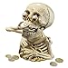 Design Toscano Bugged-Out Hungry Skeleton Mechanical Coin Bank, 6 Inch, Faux Bone Finish