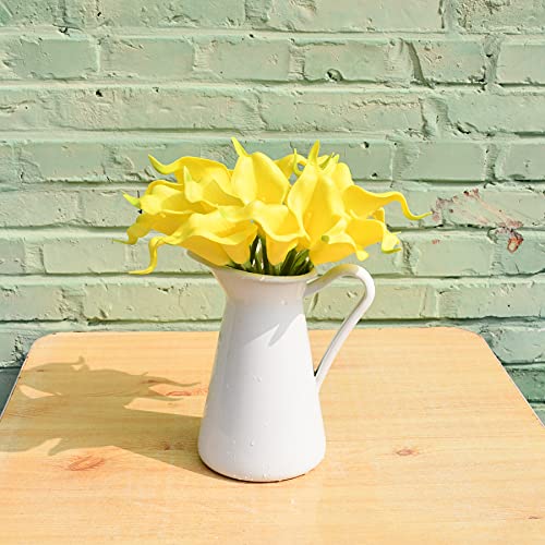 Mandy's 20pcs Yellow Flowers Artificial Calla Lily Silk Flowers 13.4