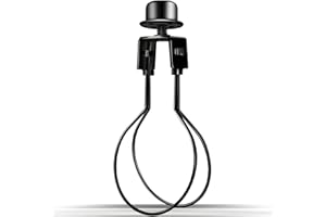 YUNTOP Clip on Lampshade Adapter, Shade Light Bulb Clip Adapter Includes Finial and Lampshade Levellers, Lamp Shade Holder for Clip On Light Bulbs Attaching Finial DIY Lighting Accessories (1 Pcs, Black)