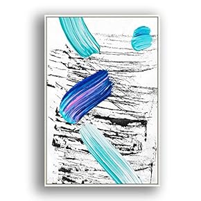 Framed Canvas Wall Art for Living Room, Bedroom Colored Brush Canvas Prints for Modern Home Decoration Ready to Hang - 16"x24" inches