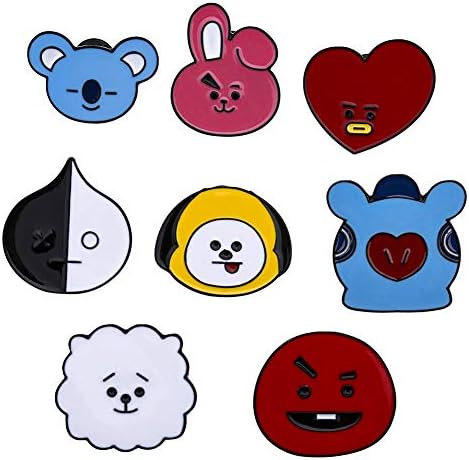 Kpop Cute Cartoon BTS Bangtan Boys Love Yourself 结 “Answer" Buttons Badges/Pin 2.3 Inch (58mm)-16 Packs (bts-8PCS)