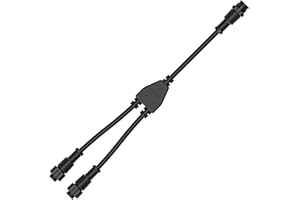 BTF-LIGHTING 2 Core 2 pin Big Size IP67 Y Shape 1 Male-Divided-2 Female Splitter Connctor Black Plastics 0.75mm²/18AWG 22mm Metal Metal Nut Support All BTF-LIGHTING 2 pin Big Size IP67 Connectors