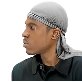 WAVEBUILDER Premium Stretch Durag for Smooth and Uniform Hair Waves, Light Gray