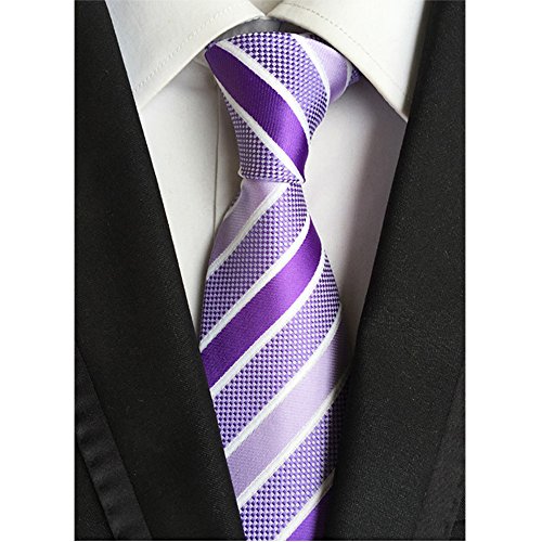 Jeatonge Lot 6 Pcs Mens Ties and 3 Free Tie Clips, Men's Classic Tie Necktie Woven Jacquard Neck Ties Gift box packing (Style 18) - Thumbnail 4