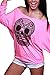 Alvaq Women's Skull Printed T Shirt Loose One Shoulder Tops XX-Large Pink