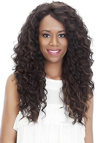 Vivica A Fox Hair Collection Julia Deep Swiss Lace Front Wig, New Futura Fiber in Color 1, TT42/613, 6.8 Ounce