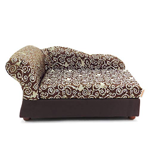 Moots Cleopatra Pet Chaise Lounge Bed Elegant Chocolate Brown, Medium