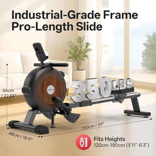 Rowing Machine, JOROTO Magnetic Rower Machines for Home Use, Adjustable Resistance Bluetooth Foldable Rowing Machines, Super Quiet, LCD Monitor and Tablet Holder