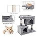YOHOZ 33in Heavy Duty Luxury Cat Tree and Tower with Feeder Bowl, Spacious Perch, Sisal Wrapped Scratching Posts and Dual Condos Activity Centre Cat Activity Tree Furniture w/Sisal Ball | Fixing Strapthumb 1