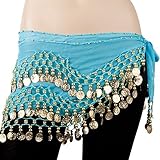 BELLYLADY 158 Gold Coins Belly Dance Hip Scarf Vogue Style, Christmas Gift idea LAKEBLUE1
