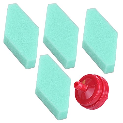 Harbot Pack of 4 797301 Air Filter with 394358S Fuel Filter for 4249 5433 for Briggs & Stratton 111P02 114P02 121S02 121S07 122S02 124S02 124T02 126L02 126L07 126M02 126M07 Series Engines Lawnmover