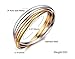 Cos2be Stainless Steel Tri-Color Interlocking Bangle Bracelets (Tri-color )