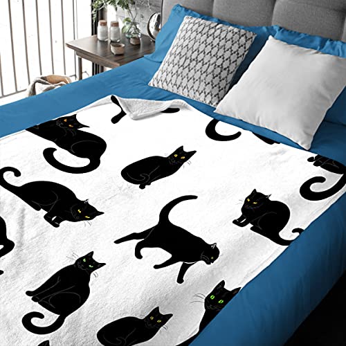 Black Cats Blanket Throw Super Soft and Cozy Blankets for Home Decoration, Couch, Bed, Sofa 50