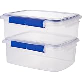 MUXHEL 2 Pcs Large Food Storage Containers with Airtight Lid, 5.5L Reusable Meal Prep Container, Food-Grade Plastic Bread Box