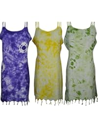 Womens Shift Dress Tie Dye Three Style Strapes Design Tassel Down Casual Wear Sml Wholesale Lot Of 3