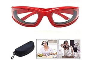 shenghang Onion Goggles Kitchen Grilling Glasses Tear Free Saftey Glasses for Kitchen Dustproof, Anti-fog, Windproof (red)