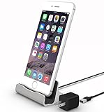 iPhone Charging Dock Kit by La Zuzzi, (Silver), Includes Adapter & Lightning Cable, Docking Station For iPhone 7/7 Plus, iPhone 6/6S/6 Plus, iPhone 5/5S, iPod Touch 5, Apple Accessories Collection!