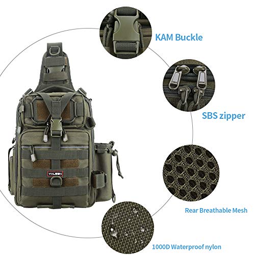 YVLEEN Fishing Tackle Backpack Storage Bag，WaterResistant Fishing