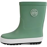 HSYAAMOO Toddler Kids Fleece-Lined Waterproof Rain Boots – Warm Non-Slip Rubber Wellies for Boys and Girls, Lightweight Flexible Boots for Cold Weather