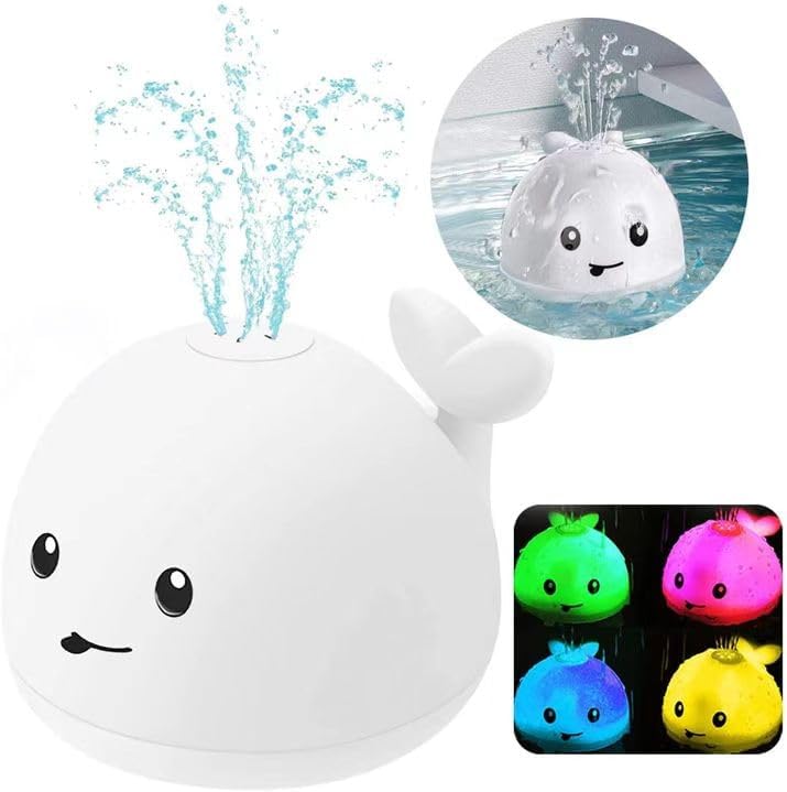 Rechargeable Light Up Bath Toys, Bath Whale Sprinkle, Baby Water Toys