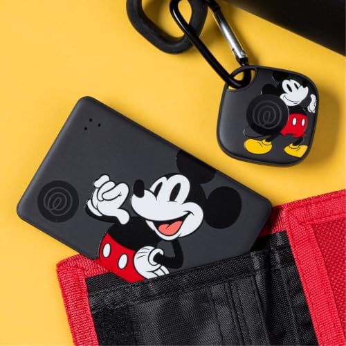 x Disney Tile - Starter Pack - Localizadores Bluetooth para Llaves, Carteras y Mucho más. Compatible con iOS y Android.Paquete de 2 (Tile Negro/Slim) - Mickey