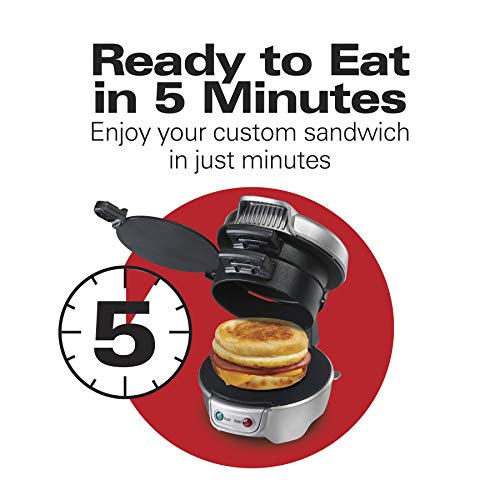 Hamilton Beach Breakfast Sandwich Maker with Egg Cooker Ring, Customize