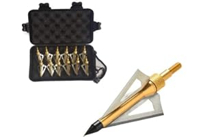 EOOENOON ARCHERY Hunting Broadheads, 3 Blades Archery Broadheads 100 Grain Screw-in Arrow Tips Compatible with Crossbow and Compound Bow(12 Pack)