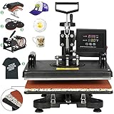 ZENY Upgrated Proffesional Digital Tshirt Heat Press Machine 5 in 1 Swing Away Multifunctional Sublimation Heat Transfer Printer Machine,12 x 15 Inch,5 pcs