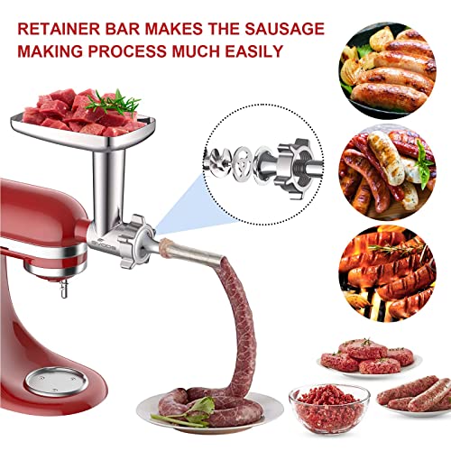 Meat Grinder&Slicer Shredder Attachment for KitchenAid Stand Mixer, For