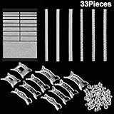 33 Pieces Ring Size Adjusters Invisible Ring Size Reducer for Any Size Loose Ring, Ring Adjuster with Jewelry Polishing Cloth, 3 Styles