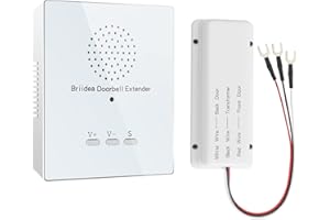 Briidea Doorbell Extender - Converts Wired Doorbell to Wireless, 21 Melodies, 500' Range, 105dB for Garage, Basement
