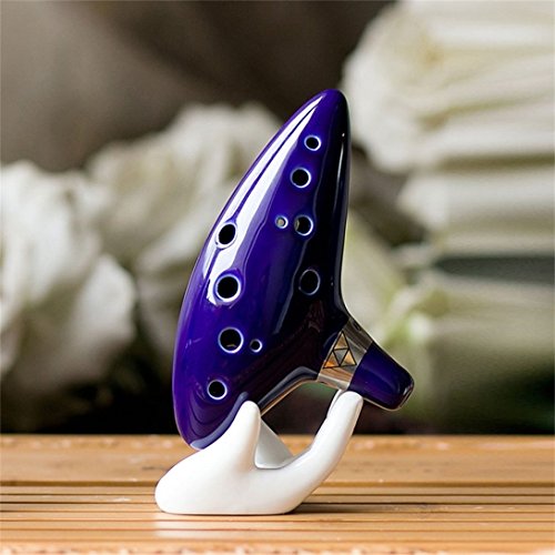 Baynne 12 Hole Ocarina Ceramic Alto C Legend of Zelda Ocarina Flute Blue Instrument - Thumbnail 2