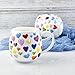 Cute Mugs Colorful Heart Shaped Ceramic Coffee Mug Cups, 13oz Fine Bone China Heart Mug Perfect Birthday Gifts Christmas Mugs for Women Mom Friends Coworker Boss
