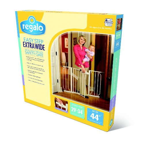 Regalo Easy Step Extra Wide Baby Gate, Includes 4Inch and 4Inch