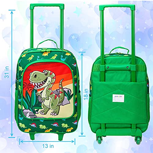 Kids Suitcase for Boys, Dinosaur Rolling Travel Carry on Luggage for