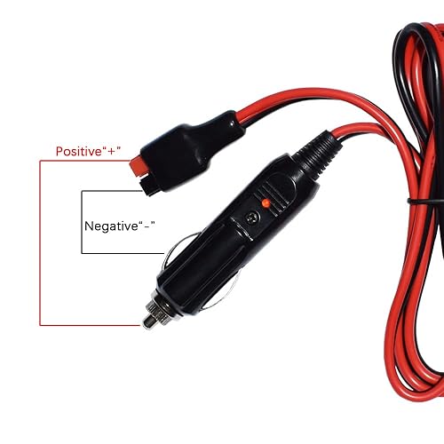 what is positive and negative on a car cigarette lighter 15A Car Cigarette Lighter Plug 3.3ft/1m Extension Cable14AWG Battery Charger  Adapter 45A Connector Compatible with Anderson Powerpole in Saudi Arabia