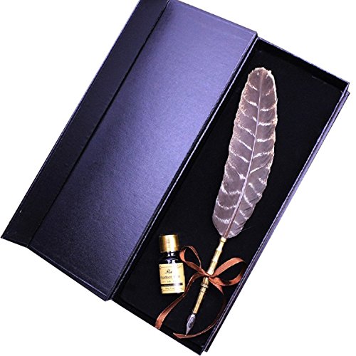 Dip pen set eco-home calligraphy feather quill pen set antique fe…