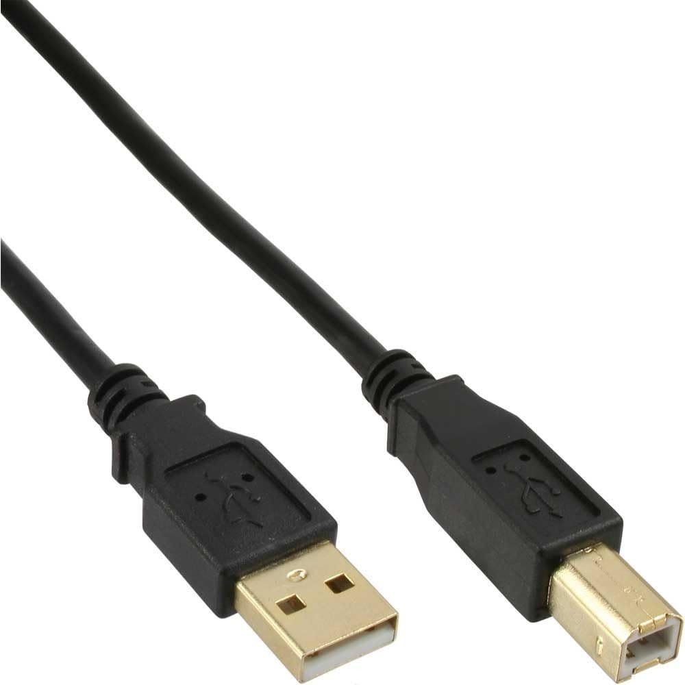 InLine 34503S USB cable 0.3 m USB A USB B Black, 0.3 Meters