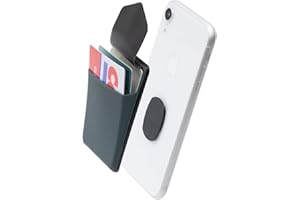 Sinjimoru Removable Cell Phone Wallet with Flap, Wireless Charging Compatible Cell Phone Card Holder for Back of Phone. Sinji Mount Flap Grey