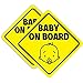 Babypop! Baby on Board Sticker for Cars (Magnetic) - Baby on Board Magnet for Car, Baby on Board Sign - Reflective Safety 2 Pack