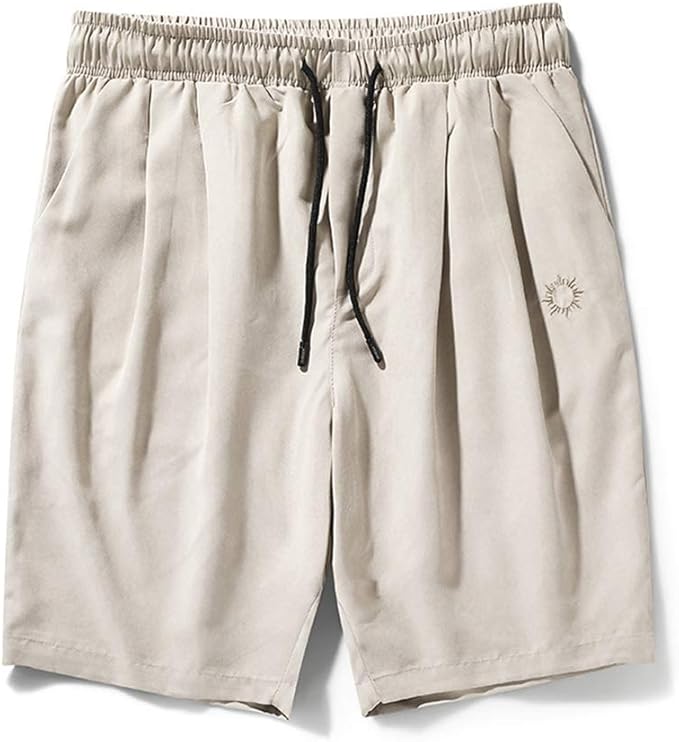 mens cotton shorts with elastic waist and drawstring