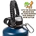 Hike And Joy Paracord Handle for Hydro Flask before 2020 and Other Wide Mouth Bottles -12 to 64oz. Includes Water Bottle Strap Carrier, Safety Ring and Carabiner. Ideal Water Bottle Handle for Hiking.